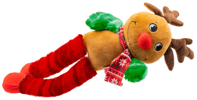 Festive Reindeer Fluffy Legs Dog Toy