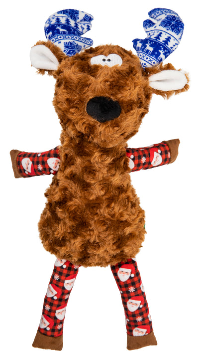 Festive Ruby Reindeer Plush Dog Toy with Squeaker