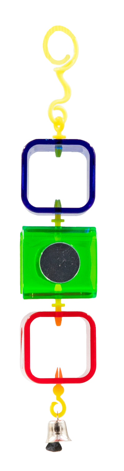 Box and Mirror Hanging Bird Toy