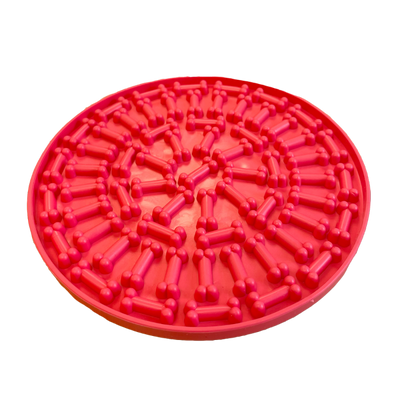 Pet Lick Mats-Silicone Circle Red