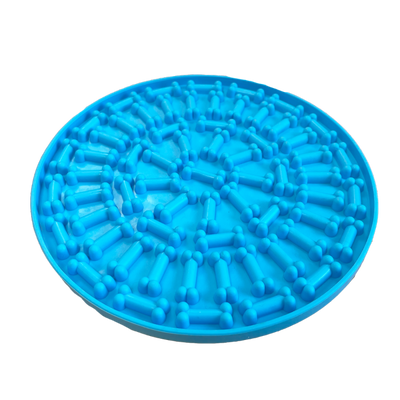 Pet Lick Mats- Silicone Circle Blue