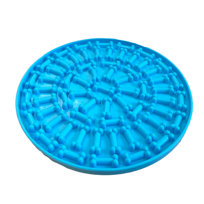 Pet Lick Mats- Silicone Circle Blue