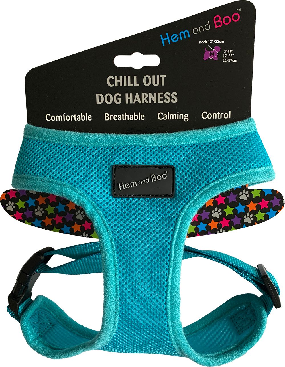 Hem&Boo Soft Mesh Harness Small Aqua