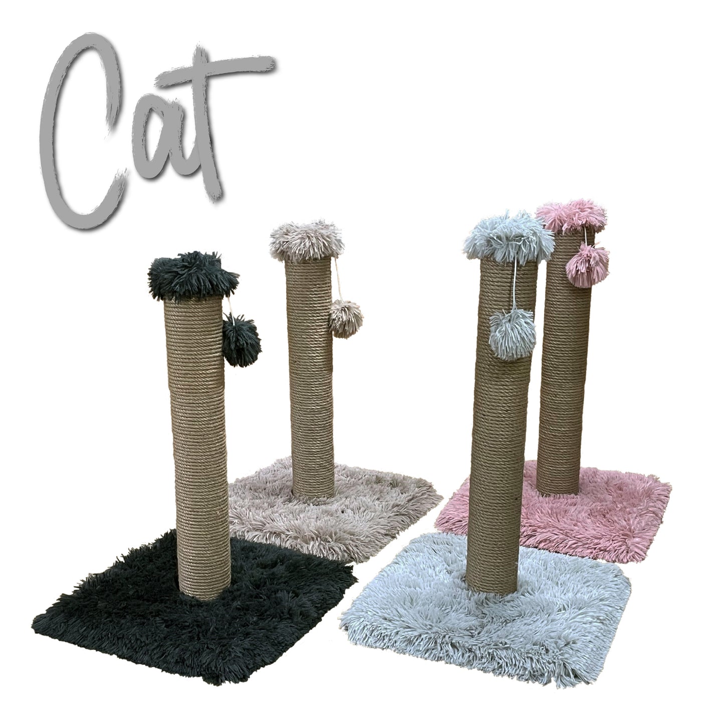 55cm Long Plush Sisal Cat Scratcher with Toy