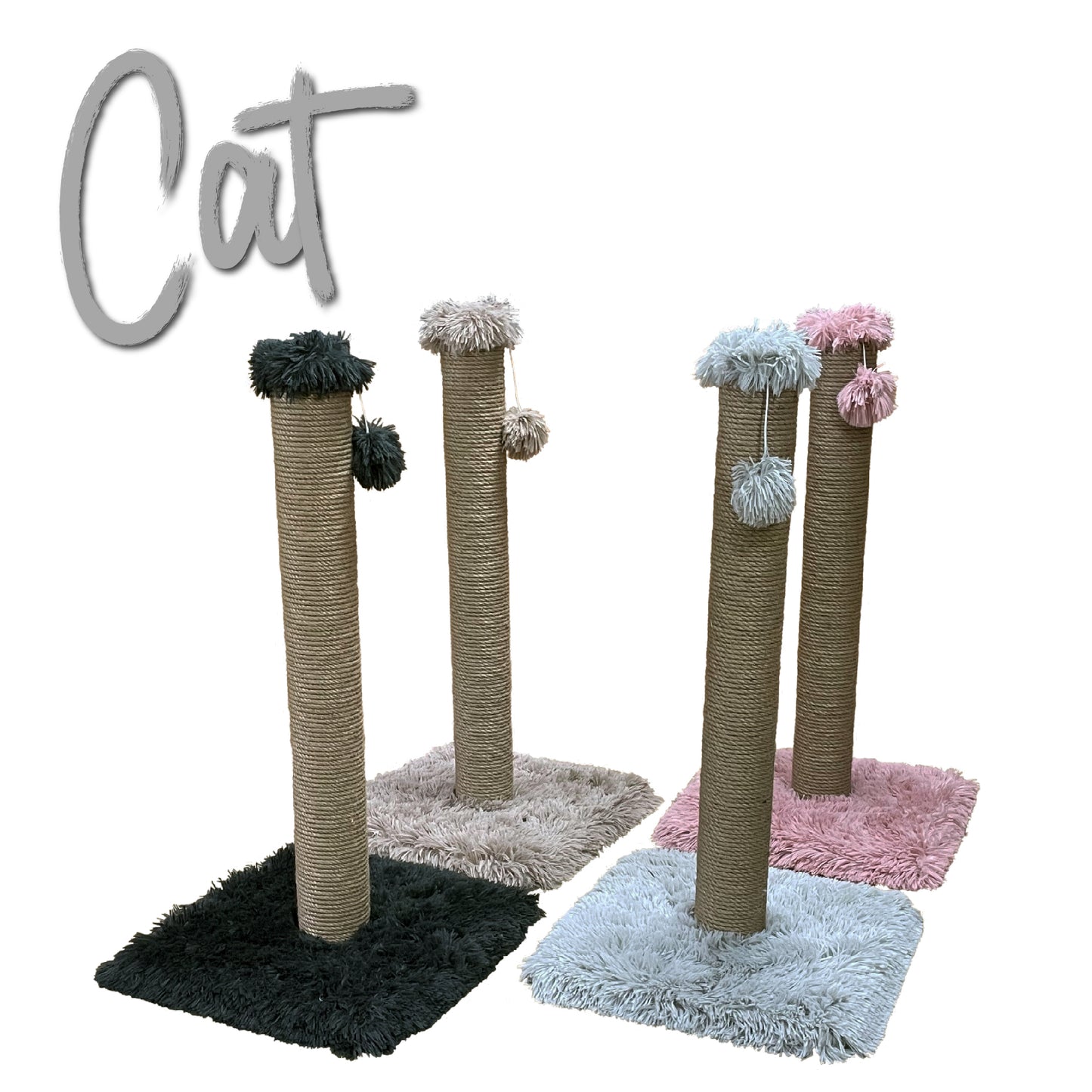 80cm Long Plush Sisal Cat Scratcher with Toy