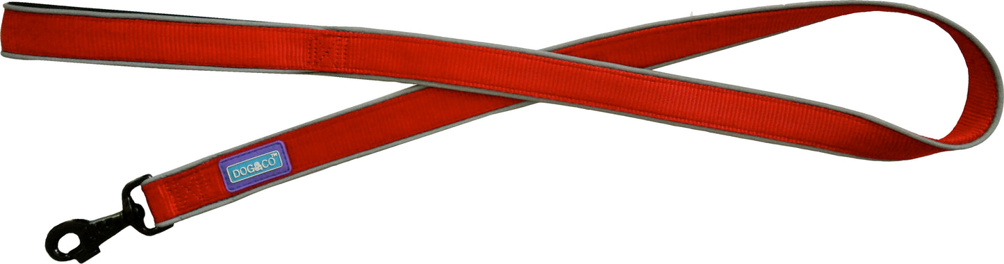 Dog & Co Padded Reflective Lead Red 5/8"
