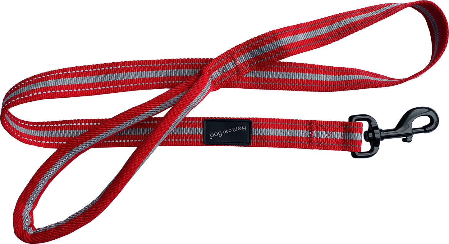 Sports Lead With Reflective Strip Red 1" x 48"