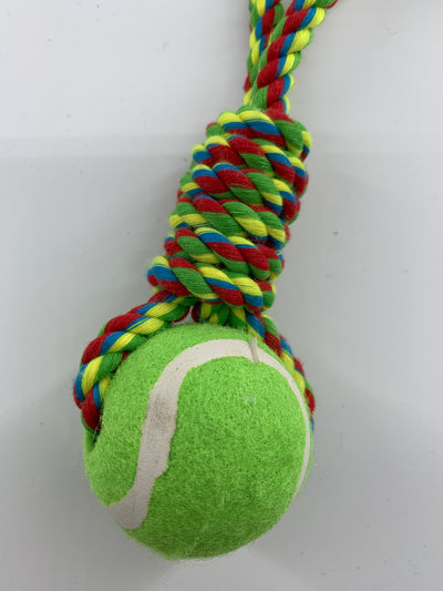 Tennis Ball 4.5cm on Rainbow Rope WIGIG