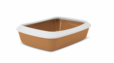 SAVIC Cat Litter Tray + Rim Wh/NdGreen 42cm