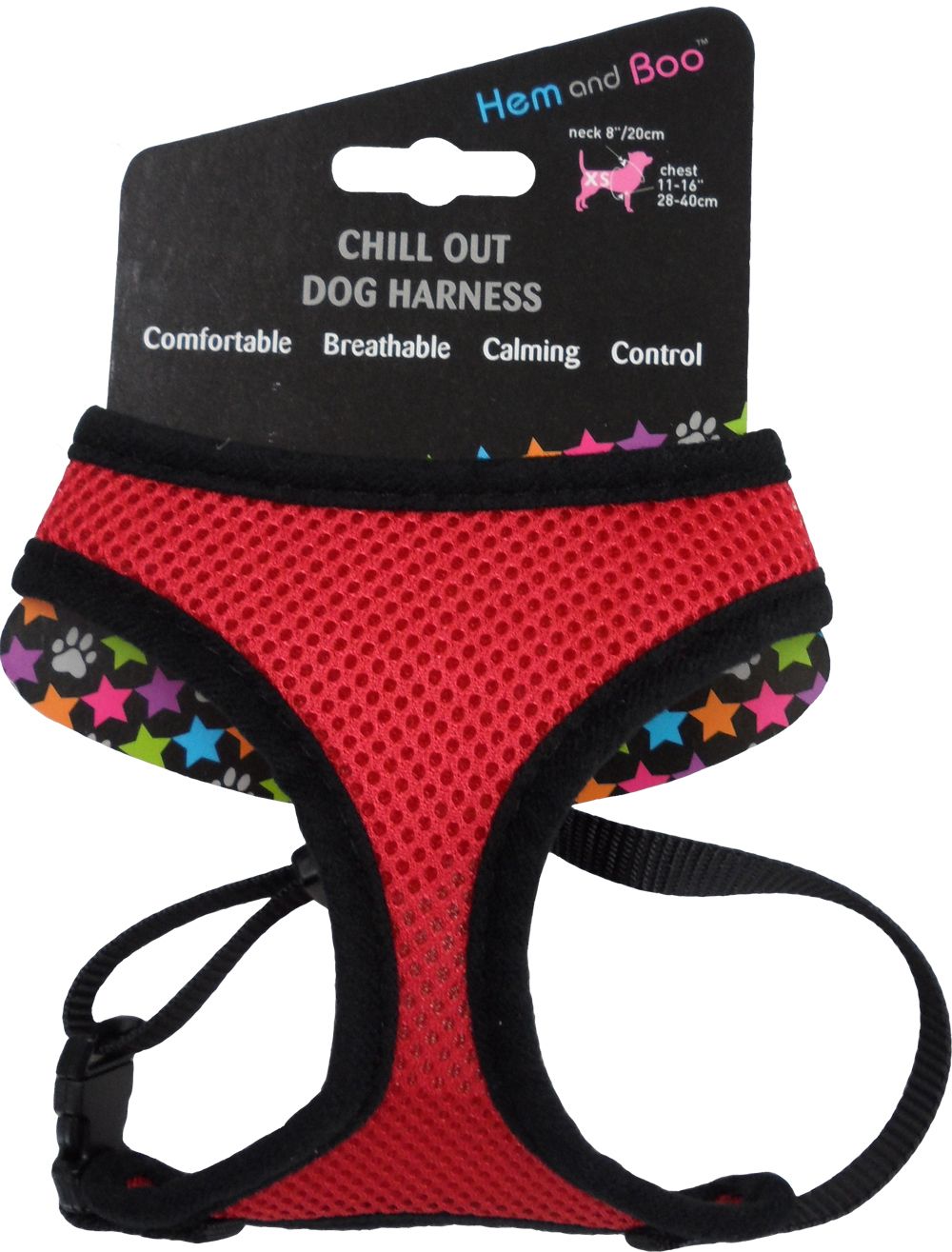 Hem&Boo Soft Mesh Harness Medium Red