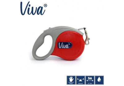 Large Viva Red Retractable Lead